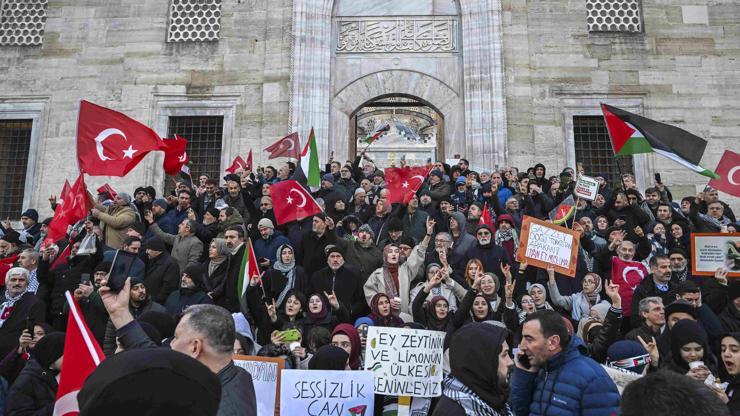 Soykırıma karşı Galatadan dünyaya mesaj Tarihi yürüyüşten kareler