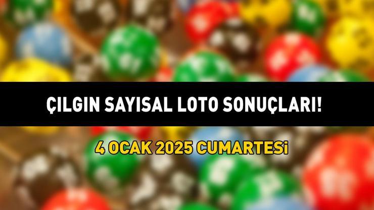 ÇILGIN SAYISAL LOTO SONUÇLARI AÇIKLANDI 4 OCAK 2025 | 480.955.082 TL büyük ikramiyeli Çılgın Sayısal Loto sonuçları nasıl öğrenilir