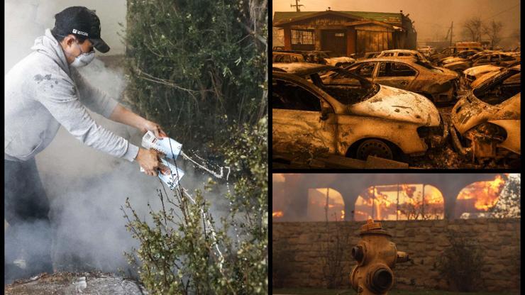 Melekler Şehri alev alev Los Angeles’taki yangın kontrol altına alınamadı… İşte bölgeden gelen fotoğraflar: Su değil süt ile müdahale…