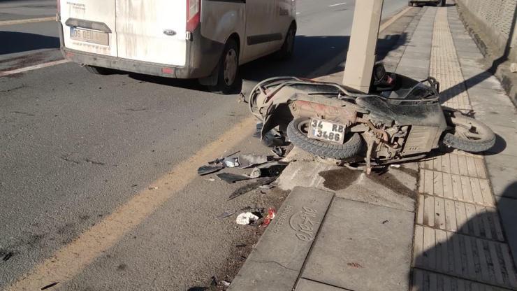 Motosiklet, kamyonete çarptı; ehliyetsiz sürücü ağır yaralı