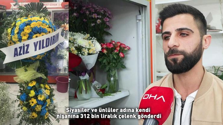 Aziz Yıldırımın yeğeniyim dedi, siyasiler ve ünlüler adına kendi nişanına 312 bin liralık çelenk gönderip ödemedi