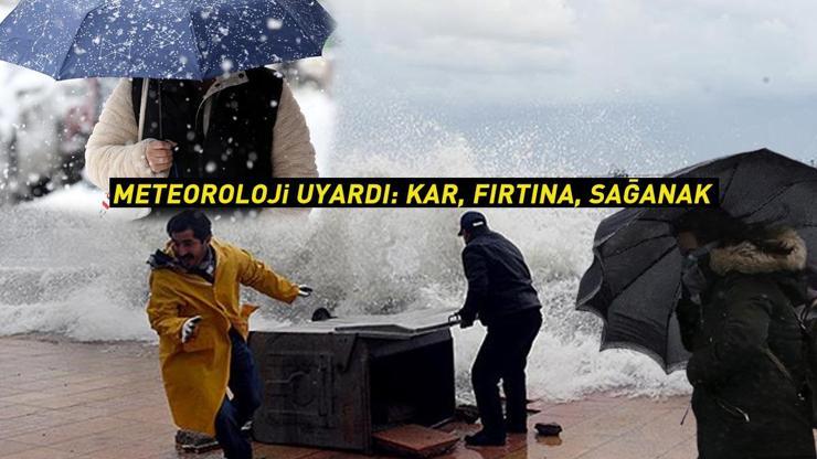 Dikkat Meteorolojiden peş peşe uyarı geldi: Kar, sağanak ve fırtına alarmı