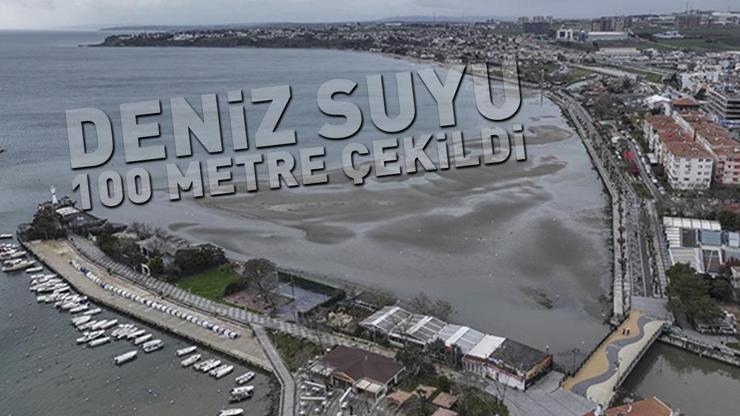 İstanbulda korkutan görüntü Deniz suyu 100 metre çekildi, sahilde adacıklar oluştu