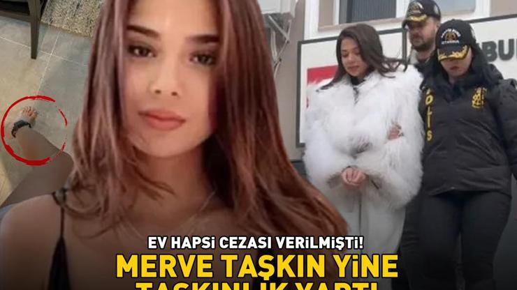 ‘Müstehcenlik’ suçlamasıyla gözaltına alınmıştı Ev hapsindeki Merve Taşkın yine taşkınlık yaptı