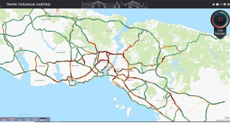 İstanbulda trafik yoğunluğu yüzde 90a ulaştı