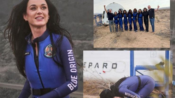 Katy Perrynin uzay yolculuğunda dikkat çeken detay: Yanında götürdü, dönünce gökyüzüne doğru tuttu Nedenini açıkladı...