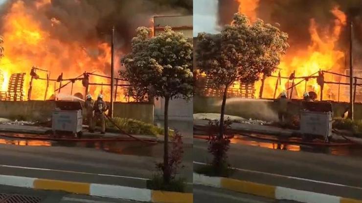 Son dakika haberi: Pendikte palet fabrikasında korkutan yangın
