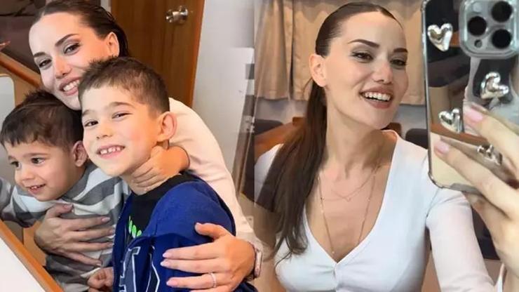 Fahriye Evcenden yeni Instagram paylaşımı İşte oğulları Kerem ve Karanın son hali