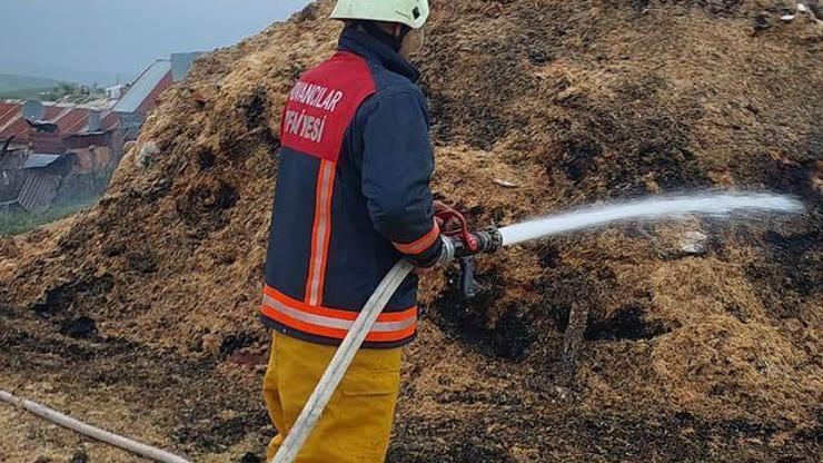Elazığ'da Saman Balyaları Alev Aldı