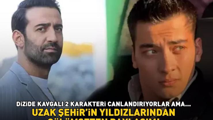 Uzak Şehirin yıldızları Ferit Kaya ile Atakan Özkayadan gülümseten paylaşım Dizide kavgalı 2 karakteri canlandırıyorlar ama...