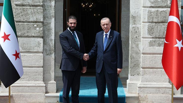 SON DAKİKA... Cumhurbaşkanı Erdoğan, Şara ile görüştü Dolmabahçede kritik zirve
