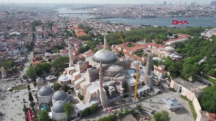 Ayasofyanın ana kubbesi yenileniyor