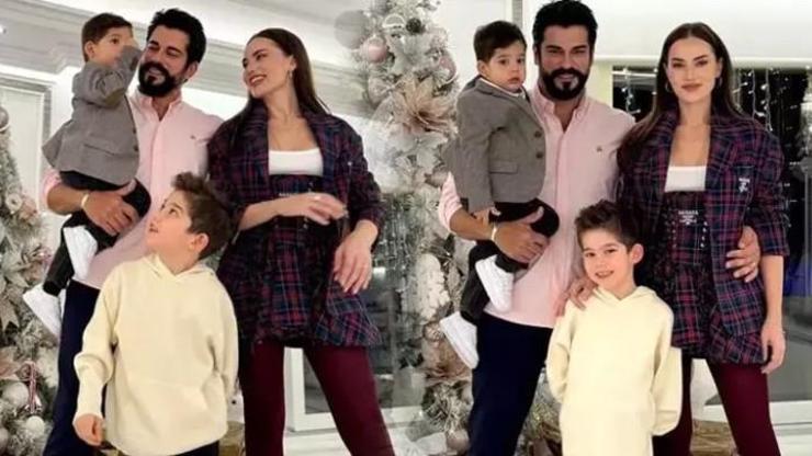 Burak Özçivit ve Fahriye Evcen’den Aile Yemeği Pozu