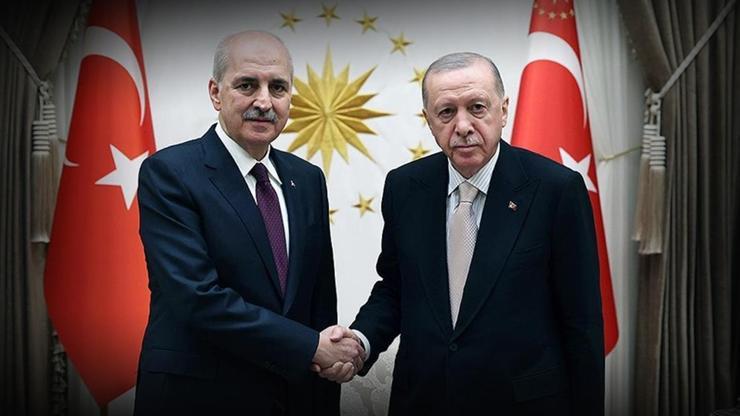 Cumhurbaşkanı Erdoğan, yeniden TBMM Başkanı seçilen Kurtulmuşu kabul etti