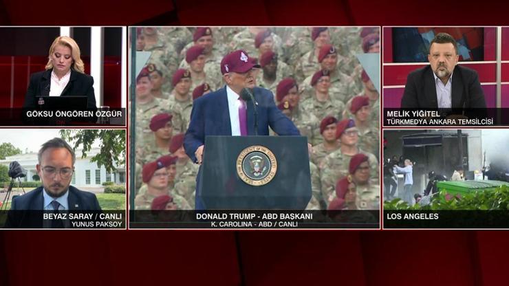 Cam fanuslu suikast önlemi ABD Başkanı Trump: Los Angelesta çete saldırısı var