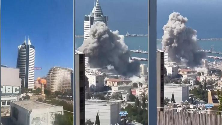 İrandan İsraile yeni misilleme Hayfada patlama anları...