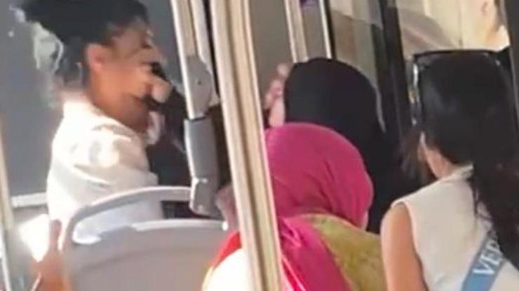 Denizlide tesettürlü kadına saldırı O anlar kameraya yansıdı