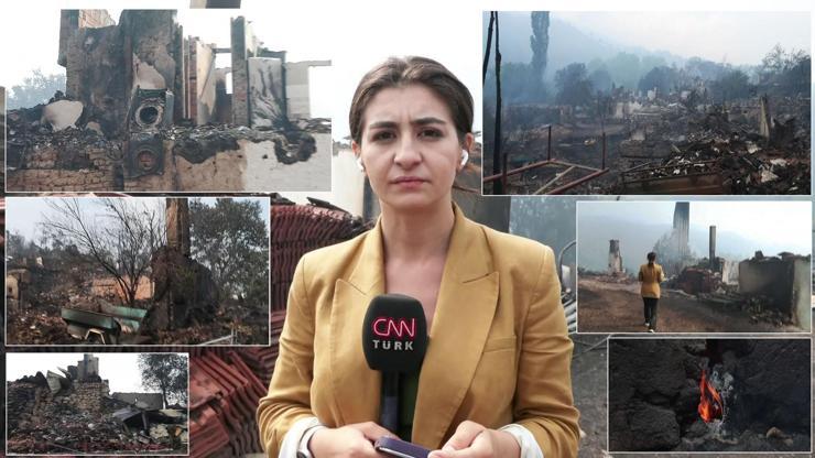 CNN TÜRK alevlerin yok ettiği Köprücek köyünü görüntüledi