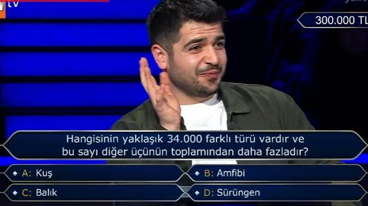 34000 farklı türü olan hayvan! 34 bin türü olan hayvanlar alemi sorusu: Kim Milyoner Olmak İster 34000 farklı türü olan hayvan! 34 bin türü olan hayvanlar alemi sorusu: Kim Milyoner Olmak İster