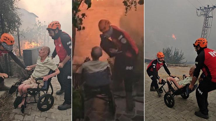 İzmirdeki yangında mahsur kalanları ekipler böyle kurtardı