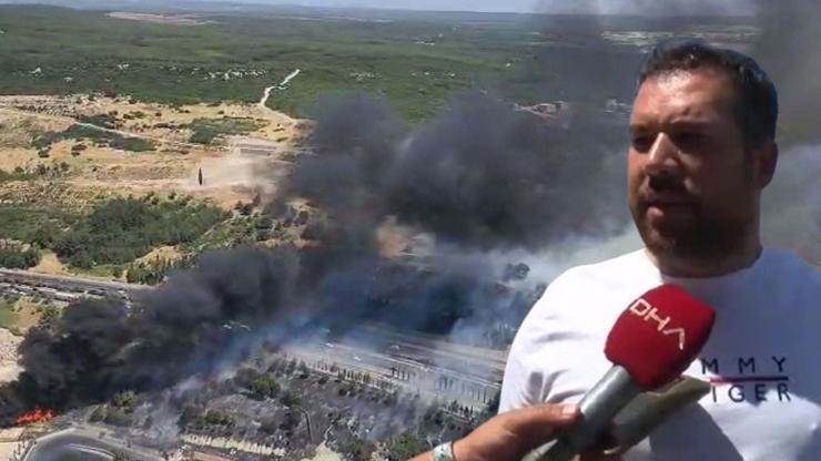 İzmir Gaziemirde iki ayrı yangın birleşmiş: Mahşer yeri gibiydi