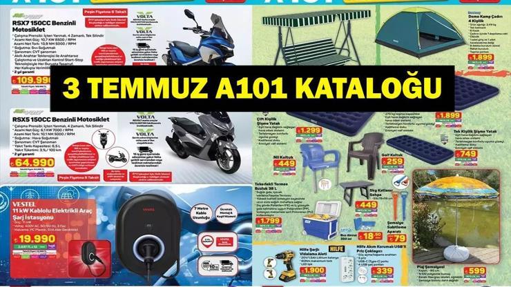 A101 AKTÜEL 3 TEMMUZ 2025 KATALOĞU| A101 aktüel indirimlerinde bu hafta neler var Benzinli motosiklet, hava soğutucu, kamp çadırı, plaj şemsiyesi, taşınabilir piyano, beyaz eşya raflarda yerini alıyor