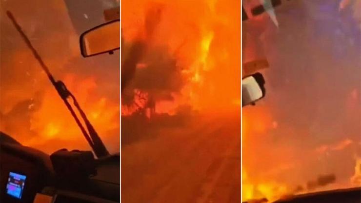İzmir Bucadaki orman yangınında ekipler alevlerin arasında kaldı