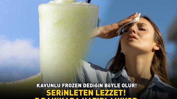 Kavurucu yaz sıcaklarında serinleten lezzet Kavunlu frozen dediğin böyle olur 5 dakikada hazırlanıyor