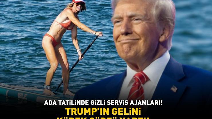 ABD Başkanı Trump’ın gelini kürek sörfü yaptı Ada tatilinde Gizli Servis ajanları