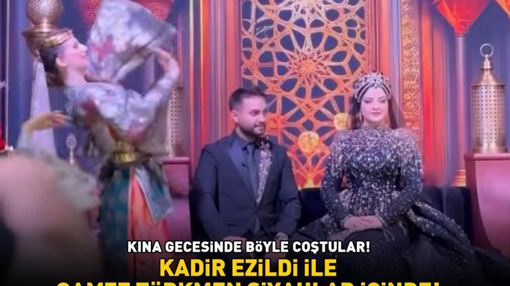 Kadir Ezildi ve Gamze Türkmen siyahlar içinde KINA GECESİNDE BÖYLE COŞTULAR