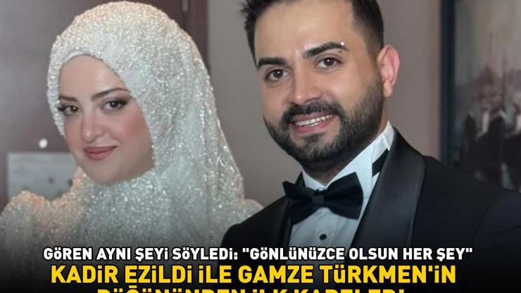KADİR EZİLDİ İLE GAMZE TÜRKMENİN DÜĞÜNÜNDEN İLK KARELER Gören aynı şeyi söyledi: Maşallah, gönlünüzce olsun her şey