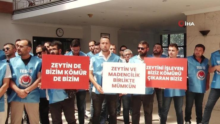 İşçilerden maden yasasına destek | Kabaloğlu: Zeytini de madeni de koruyacağız
