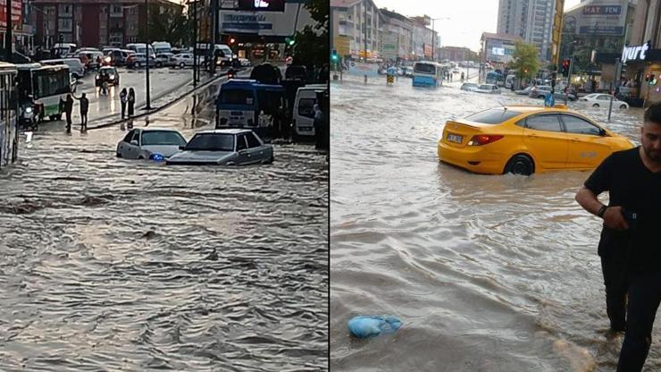Ankarayı sağanak vurdu: Cadde ve sokaklar göle döndü Vali Şahinden açıklama