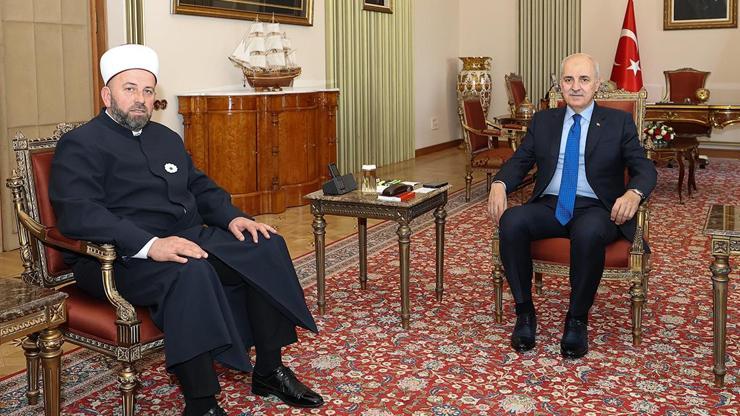 TBMM Başkanı Kurtulmuş, Karadağ İslam Birliği Başkanı Fejzici kabul etti