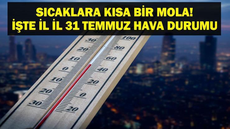 31 TEMMUZ HAVA DURUMU: Bugün İstanbul'da Yağmur Var Mı? Bursa, Samsun, Kahramanmaraş, Gaziantep MGM 31 Temmuz İl İl Hava Durumu