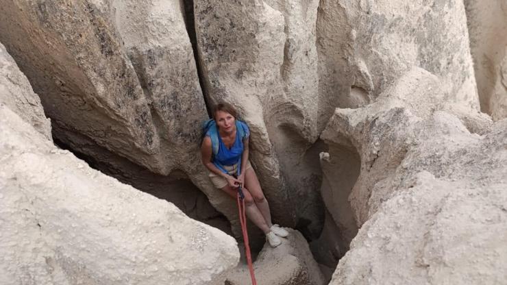 Nevşehir’de vadide mahsur kalan turist kurtarıldı