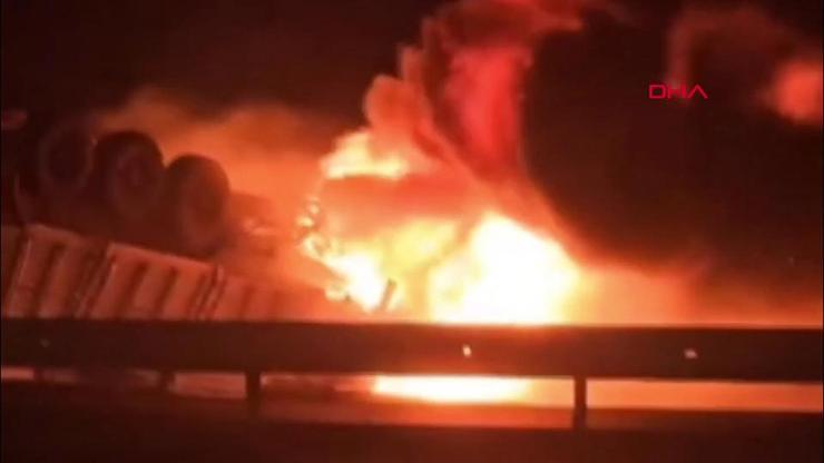 Mardinde feci kaza: TIR’ın şoförü yanarak öldü