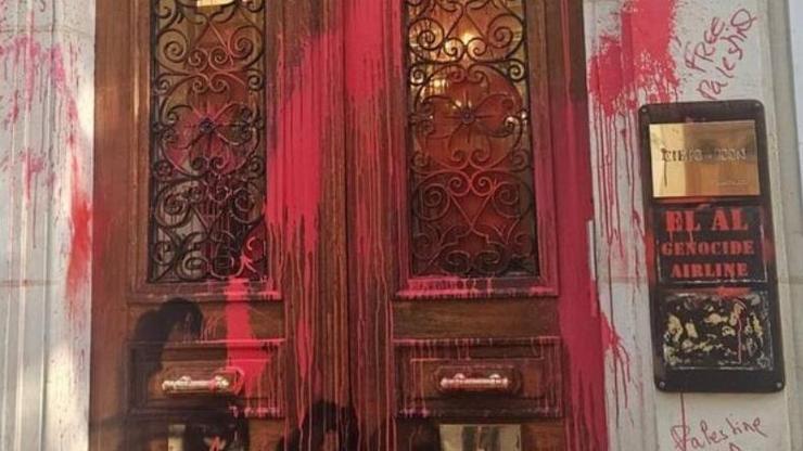 El Al'a Paris'te Filistin protestosu: Ofis boşaltıldı