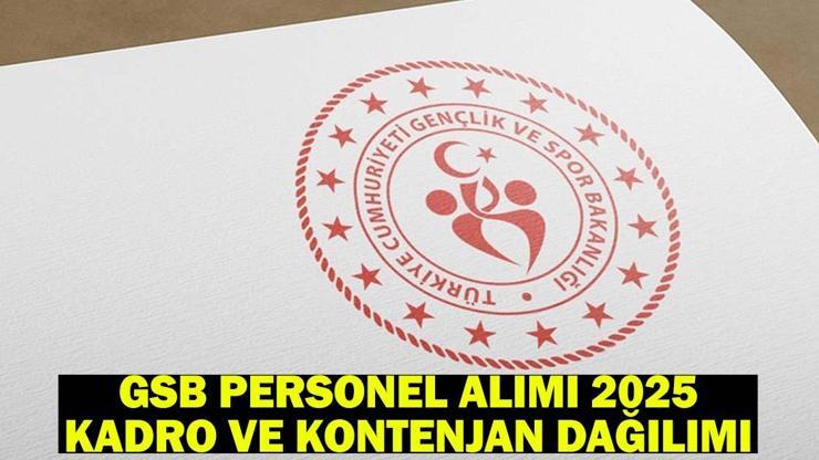 GENÇLİK VE SPOR BAKANLIĞI PERSONEL ALIMI KADRO VE KONTENJAN DAĞILIMI: GSB personel alımı 2025 ne zaman, başvuru şartları neler