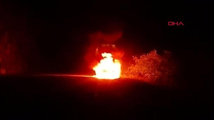 Trabzonda seyir halindeki otomobil alev aldı