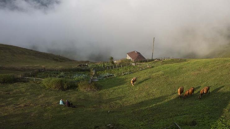 Maçka yaylalarında bulutların arasında gün batımı