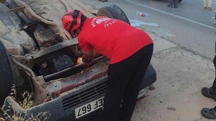 Otomobil takla attı:6 yaralı Otomobil takla attı:6 yaralı