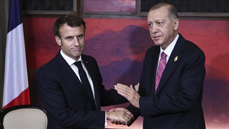 SON DAKİKA | Cumhurbaşkanı Erdoğan, Emmanuel Macron ile görüştü