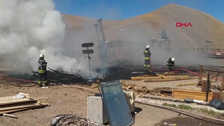 Erzurum Palandöken’de korkutan yangın