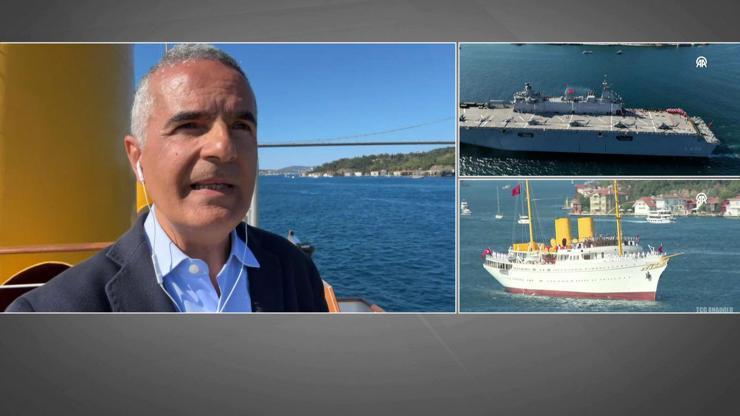 Bir tarafta TCG Anadolu, diğer tarafta Savarona: Boğaz’da görkemli deniz geçişi