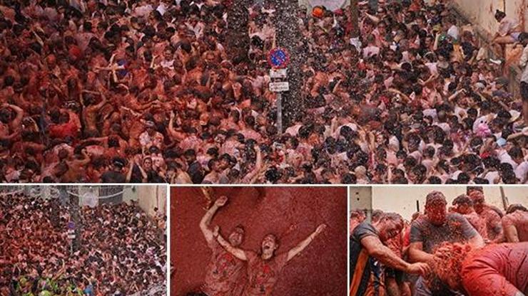 İspanya Sokakları Kırmızıya Döndü: 120 Ton Domates Havada Uçuştu 80 Yıllık Kavga, Nasıl Geleneğe Dönüştü La Tomatina’dan Görüntüler...