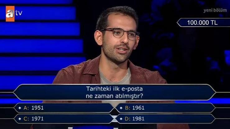Tarihteki ilk e-posta ne zaman atılmıştır? Kim Milyoner Olmak İster sorusu! Tarihteki ilk e-posta ne zaman atılmıştır? Kim Milyoner Olmak İster sorusu!