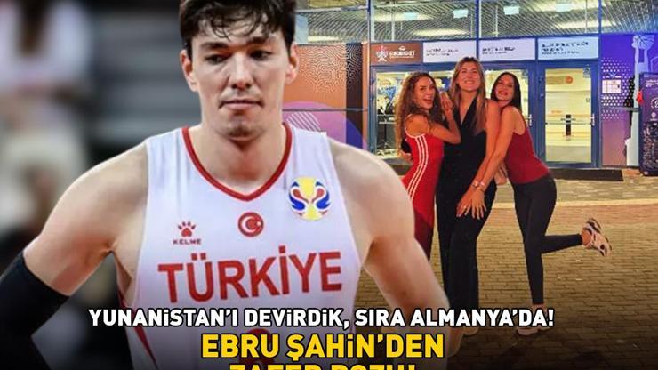 Yunanistanı devirdik, sıra Almanyada Türkiye, EuroBasket 2025te finale yükseldi Cedi Osmanın eşi Ebru Şahinden zafer pozu