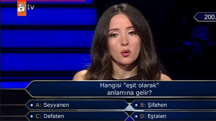 Hangisi ''eşit olarak'' anlamına gelir? Kim Milyoner Olmak İster sorusu Hangisi ''eşit olarak'' anlamına gelir? Kim Milyoner Olmak İster sorusu