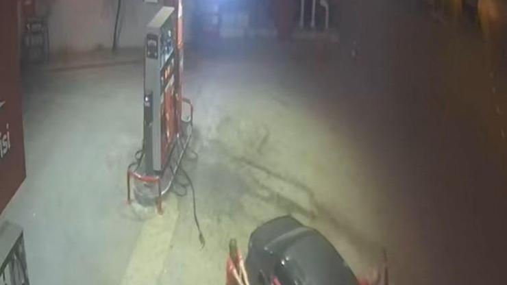 Faciaya ramak kala Akaryakıt istasyonunda korku dolu anlar